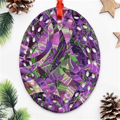 Boho Violet Mosaic Ornament (oval Filigree) by SpinnyChairDesigns