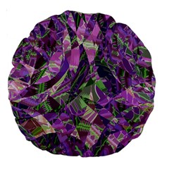 Boho Violet Mosaic Large 18  Premium Round Cushions by SpinnyChairDesigns