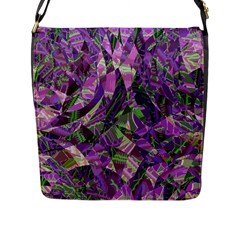 Boho Violet Mosaic Flap Closure Messenger Bag (l) by SpinnyChairDesigns