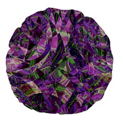 Boho Violet Mosaic Large 18  Premium Flano Round Cushions by SpinnyChairDesigns