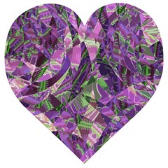 Boho Violet Mosaic Wooden Puzzle Heart by SpinnyChairDesigns