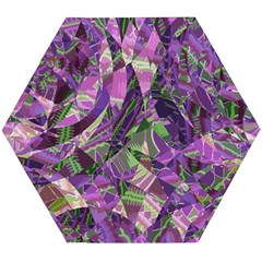 Boho Violet Mosaic Wooden Puzzle Hexagon by SpinnyChairDesigns