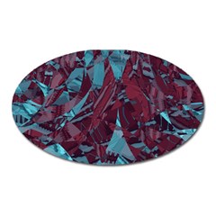 Boho Teal Wine Mosaic Oval Magnet by SpinnyChairDesigns