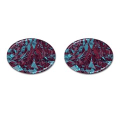 Boho Teal Wine Mosaic Cufflinks (oval) by SpinnyChairDesigns