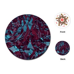 Boho Teal Wine Mosaic Playing Cards Single Design (round) by SpinnyChairDesigns