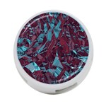 Boho Teal Wine Mosaic 4-Port USB Hub (Two Sides) Front