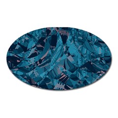 Boho Cerulean Blue Mosaic Oval Magnet by SpinnyChairDesigns