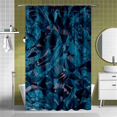 Boho Cerulean Blue Mosaic Shower Curtain 48  X 72  (small)  by SpinnyChairDesigns