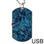 Boho Cerulean Blue Mosaic Dog Tag USB Flash (One Side) Front