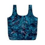 Boho Cerulean Blue Mosaic Full Print Recycle Bag (M) Front