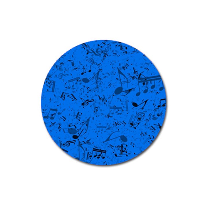 Cornflower Blue Music Notes Magnet 3  (Round)