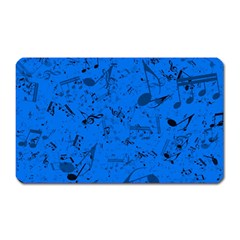 Cornflower Blue Music Notes Magnet (rectangular) by SpinnyChairDesigns