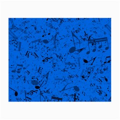 Cornflower Blue Music Notes Small Glasses Cloth (2 Sides) by SpinnyChairDesigns