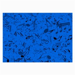 Cornflower Blue Music Notes Large Glasses Cloth by SpinnyChairDesigns