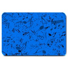 Cornflower Blue Music Notes Large Doormat  by SpinnyChairDesigns