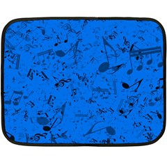 Cornflower Blue Music Notes Fleece Blanket (mini) by SpinnyChairDesigns