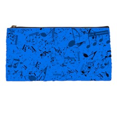 Cornflower Blue Music Notes Pencil Case by SpinnyChairDesigns