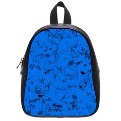 Cornflower Blue Music Notes School Bag (small) by SpinnyChairDesigns