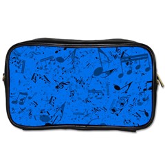 Cornflower Blue Music Notes Toiletries Bag (one Side) by SpinnyChairDesigns