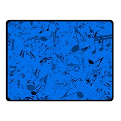 Cornflower Blue Music Notes Fleece Blanket (small) by SpinnyChairDesigns