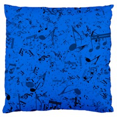 Cornflower Blue Music Notes Large Cushion Case (one Side) by SpinnyChairDesigns