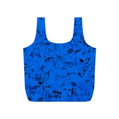 Cornflower Blue Music Notes Full Print Recycle Bag (s) by SpinnyChairDesigns