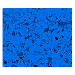 Cornflower Blue Music Notes Double Sided Flano Blanket (small)  by SpinnyChairDesigns