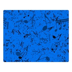 Cornflower Blue Music Notes Double Sided Flano Blanket (large)  by SpinnyChairDesigns