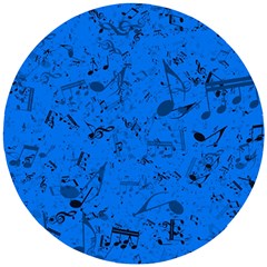 Cornflower Blue Music Notes Wooden Puzzle Round by SpinnyChairDesigns