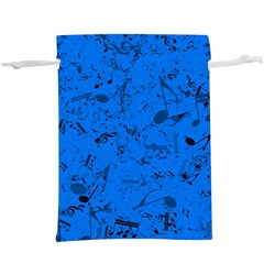 Cornflower Blue Music Notes  Lightweight Drawstring Pouch (xl) by SpinnyChairDesigns