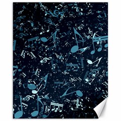 Prussian Blue Music Notes Canvas 16  X 20  by SpinnyChairDesigns