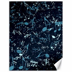 Prussian Blue Music Notes Canvas 18  X 24  by SpinnyChairDesigns