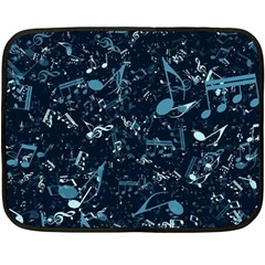 Prussian Blue Music Notes Fleece Blanket (mini) by SpinnyChairDesigns