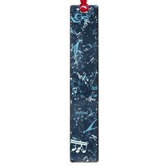 Prussian Blue Music Notes Large Book Marks by SpinnyChairDesigns