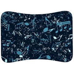 Prussian Blue Music Notes Velour Seat Head Rest Cushion by SpinnyChairDesigns