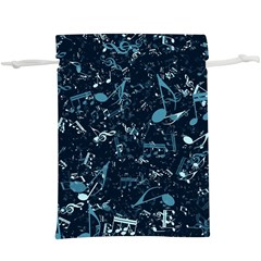 Prussian Blue Music Notes  Lightweight Drawstring Pouch (xl) by SpinnyChairDesigns