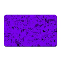 Electric Indigo Music Notes Magnet (rectangular) by SpinnyChairDesigns