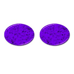 Electric Indigo Music Notes Cufflinks (oval) by SpinnyChairDesigns