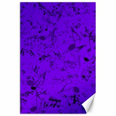 Electric Indigo Music Notes Canvas 20  X 30  by SpinnyChairDesigns