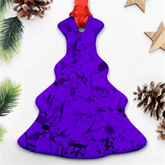 Electric Indigo Music Notes Ornament (christmas Tree)  by SpinnyChairDesigns