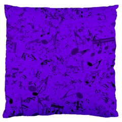 Electric Indigo Music Notes Standard Flano Cushion Case (one Side) by SpinnyChairDesigns