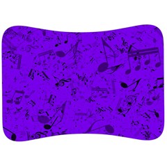 Electric Indigo Music Notes Velour Seat Head Rest Cushion by SpinnyChairDesigns