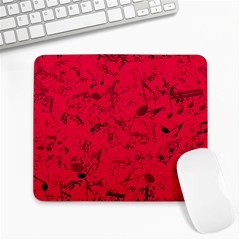 Scarlet Red Music Notes Large Mousepads by SpinnyChairDesigns