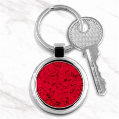 Scarlet Red Music Notes Key Chain (round) by SpinnyChairDesigns