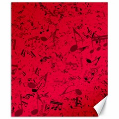 Scarlet Red Music Notes Canvas 8  X 10  by SpinnyChairDesigns