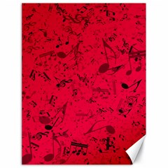 Scarlet Red Music Notes Canvas 18  X 24  by SpinnyChairDesigns