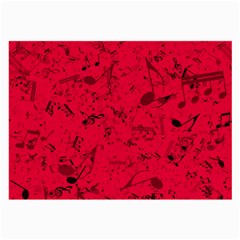 Scarlet Red Music Notes Large Glasses Cloth by SpinnyChairDesigns