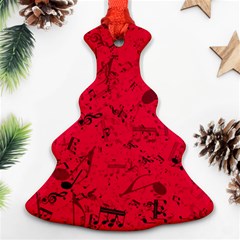 Scarlet Red Music Notes Ornament (christmas Tree)  by SpinnyChairDesigns