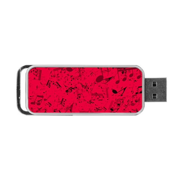 Scarlet Red Music Notes Portable USB Flash (Two Sides)