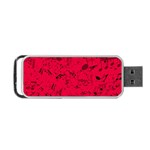 Scarlet Red Music Notes Portable USB Flash (Two Sides) Back